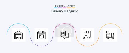 Ilustración de Delivery And Logistic Line 5 Icon Pack Including logistics. delivery. planning. shipping. feedback - Imagen libre de derechos