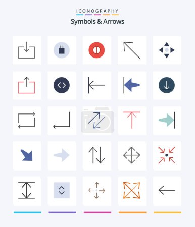 Ilustración de Creative Symbols & Arrows 25 Flat icon pack  Such As enlarge. arrows. up. send. arrow - Imagen libre de derechos