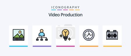 Ilustración de Video Production Line Filled 5 Icon Pack Including play . cinema . star. bookmark. Creative Icons Design - Imagen libre de derechos