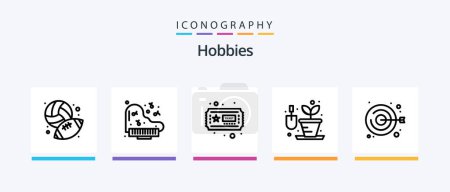 Illustration for Hobbies Line 5 Icon Pack Including music. hobby. easel. hobbies. hobby. Creative Icons Design - Royalty Free Image