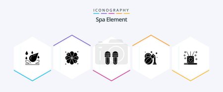 Ilustración de Spa Element 25 Glyph icon pack including . spa. footwear. relaxing. spa - Imagen libre de derechos
