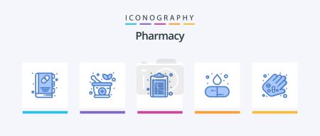 Illustration for Pharmacy Blue 5 Icon Pack Including pharmacy. hand. medicine. medicine. drug. Creative Icons Design - Royalty Free Image