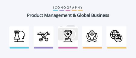 Ilustración de Product Managment And Global Business Line 5 Icon Pack Including business. global. business. forum. providence. Creative Icons Design - Imagen libre de derechos