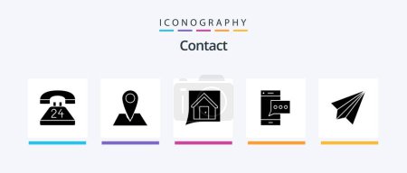 Ilustración de Contact Glyph 5 Icon Pack Including phone. message. pin. contact. convo. Creative Icons Design - Imagen libre de derechos