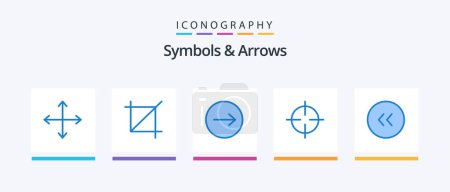 Illustration for Symbols and Arrows Blue 5 Icon Pack Including circle. arrows. arrows. symbols. sign. Creative Icons Design - Royalty Free Image