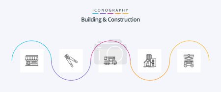Ilustración de Building And Construction Line 5 Icon Pack Including estate. transport. crimping. lifting. truck - Imagen libre de derechos
