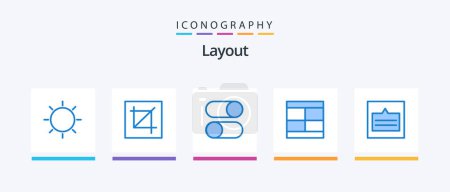 Téléchargez les illustrations : Layout Blue 5 Icon Pack Including draw. create. layout. settings. loading. Creative Icons Design - en licence libre de droit