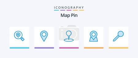 Illustration for Map Pin Blue 5 Icon Pack Including . map. mark. pin. Creative Icons Design - Royalty Free Image