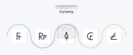 Téléchargez les illustrations : Currency Flat 5 Icon Pack Including cryptocurrency. lite coin. afghan. money. cash - en licence libre de droit
