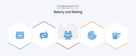 Ilustración de Baking 25 Blue icon pack including cooking. baking. baking. slice. food - Imagen libre de derechos
