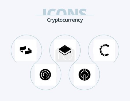 Téléchargez les illustrations : Cryptocurrency Glyph Icon Pack 5 Icon Design. crypto currency . coin . crypto currency. crypto - en licence libre de droit