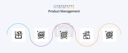 Téléchargez les illustrations : Product Management Line 5 Icon Pack Including focus. package. business. box. bundle - en licence libre de droit
