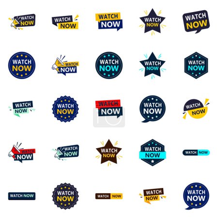 Ilustración de 25 Professional Watch Now Banners to Take Your Business to the Next Level - Imagen libre de derechos
