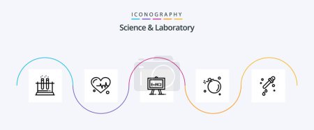 Illustration for Science Line 5 Icon Pack Including pipette. science. formula. meteor. comet - Royalty Free Image