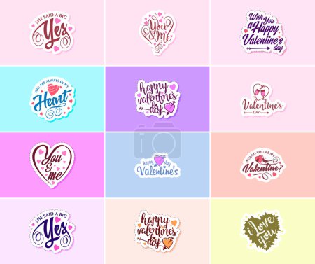 Illustration for Celebrating the Power of Love on Valentine's Day Stickers - Royalty Free Image