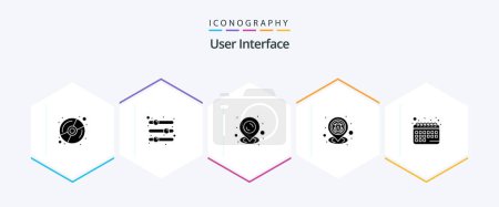 Illustration for User Interface 25 Glyph icon pack including appointment. map. location. gps - Royalty Free Image
