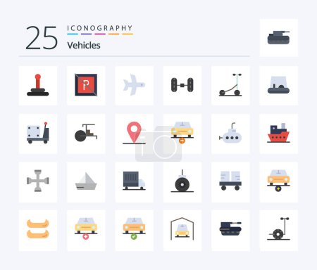 Illustration for Vehicles 25 Flat Color icon pack including vehicles. transport. transport. sport. car - Royalty Free Image