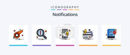 Illustration for Notifications Line Filled 5 Icon Pack Including star. warning. alert. notification. home. Creative Icons Design - Royalty Free Image