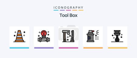 Illustration for Tools Line Filled 5 Icon Pack Including tool. tool. car. instrument. construction. Creative Icons Design - Royalty Free Image