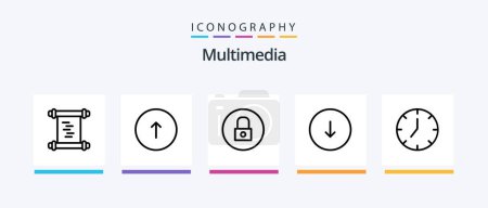 Ilustración de Multimedia Line 5 Icon Pack Including camera. media player. envelope. media. multimedia. Creative Icons Design - Imagen libre de derechos