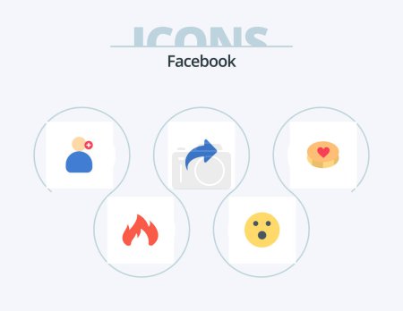 Ilustración de Facebook Flat Icon Pack 5 Icon Design. heart. forward. man. right. arrow - Imagen libre de derechos