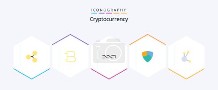 Téléchargez les illustrations : Cryptocurrency 25 Flat icon pack including coin. crypto currency. nxt. crypto. nem - en licence libre de droit