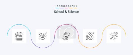 Illustration for School And Science Line 5 Icon Pack Including research. dangerous. science. attraction - Royalty Free Image