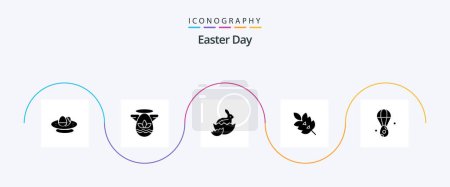 Ilustración de Easter Glyph 5 Icon Pack Including spring. leaf. protractor. green. nature - Imagen libre de derechos
