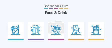 Illustration for Food And Drink Blue 5 Icon Pack Including . drink. cream.. Creative Icons Design - Royalty Free Image