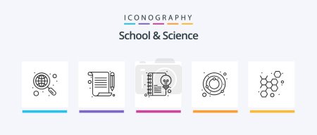 Téléchargez les illustrations : School And Science Line 5 Icon Pack Including creative. book. science. formula. Creative Icons Design - en licence libre de droit