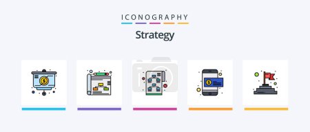 Illustration for Strategy Line Filled 5 Icon Pack Including marketing. money. solution. idea. marketing. Creative Icons Design - Royalty Free Image