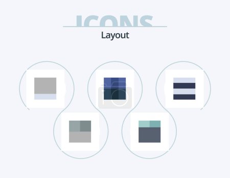 Ilustración de Layout Flat Icon Pack 5 Icon Design. . - Imagen libre de derechos