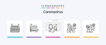 Illustration for Coronavirus Line 5 Icon Pack Including protection. runny. protection. nose. infection. Creative Icons Design - Royalty Free Image