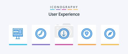 Téléchargez les illustrations : User Experience Blue 5 Icon Pack Including . download. navigation. compass. Creative Icons Design - en licence libre de droit