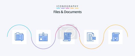 Ilustración de Files And Documents Blue 5 Icon Pack Including document. data. id. paper. file - Imagen libre de derechos