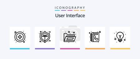 Illustration for User Interface Line 5 Icon Pack Including . watch. interface. time. user interface. Creative Icons Design - Royalty Free Image