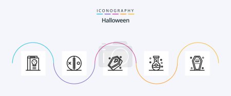 Illustration for Halloween Line 5 Icon Pack Including flask. bottle. puncture. spooky. - Royalty Free Image