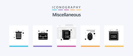 Illustration for Miscellaneous Glyph 5 Icon Pack Including css. file. mouse. click. Creative Icons Design - Royalty Free Image