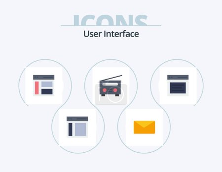 Illustration for User Interface Flat Icon Pack 5 Icon Design. message. hero. interface. communication. user - Royalty Free Image