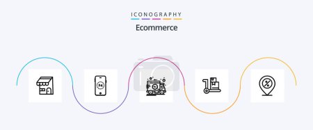 Illustration for Ecommerce Line 5 Icon Pack Including percentage. offer. time. ecommerce. ecommerce - Royalty Free Image