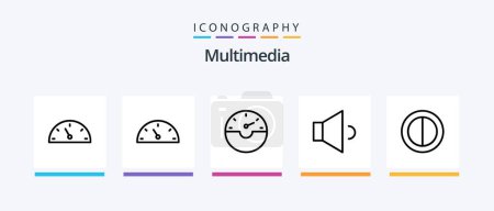 Ilustración de Multimedia Line 5 Icon Pack Including . speed. toggle. preferences. Creative Icons Design - Imagen libre de derechos