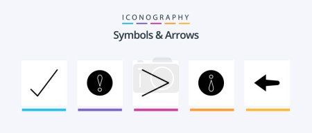 Illustration for Symbols and Arrows Glyph 5 Icon Pack Including . right. arrow. Creative Icons Design - Royalty Free Image