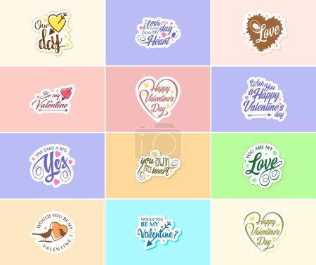 Illustration for Valentine's Day: A Time for Romance and Creative Expression Stickers - Royalty Free Image