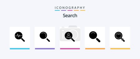 Téléchargez les illustrations : Search Glyph 5 Icon Pack Including search. search. find. magnify. general. Creative Icons Design - en licence libre de droit