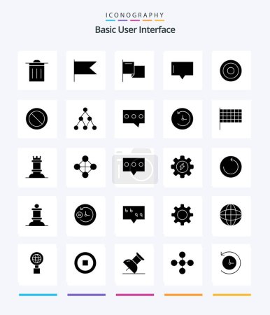 Illustration for Creative Basic 25 Glyph Solid Black icon pack  Such As link.. talk. basic. user - Royalty Free Image