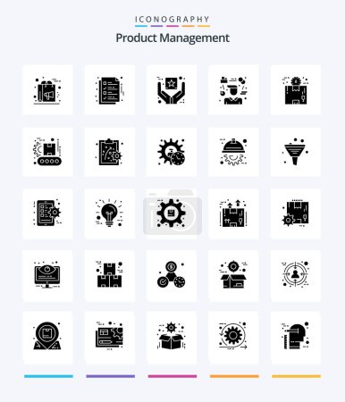 Illustration for Creative Product Management 25 Glyph Solid Black icon pack  Such As consultant. person. ok. manager. premium product - Royalty Free Image