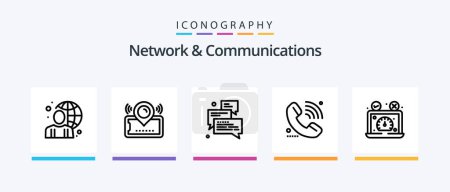 Téléchargez les illustrations : Network And Communications Line 5 Icon Pack Including accept. map. arrow. direction. arrow. Creative Icons Design - en licence libre de droit