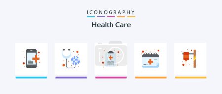 Illustration for Health Care Flat 5 Icon Pack Including drip. month. medical. medical. appointment. Creative Icons Design - Royalty Free Image