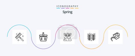 Téléchargez les illustrations : Spring Line 5 Icon Pack Including tank. beverage. growing. water tank. farming - en licence libre de droit