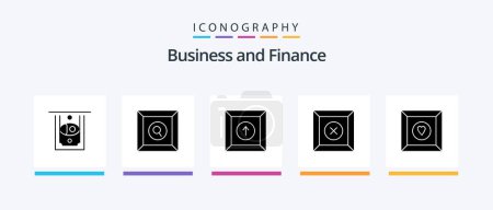 Illustration for Finance Glyph 5 Icon Pack Including . upload. product. box. Creative Icons Design - Royalty Free Image